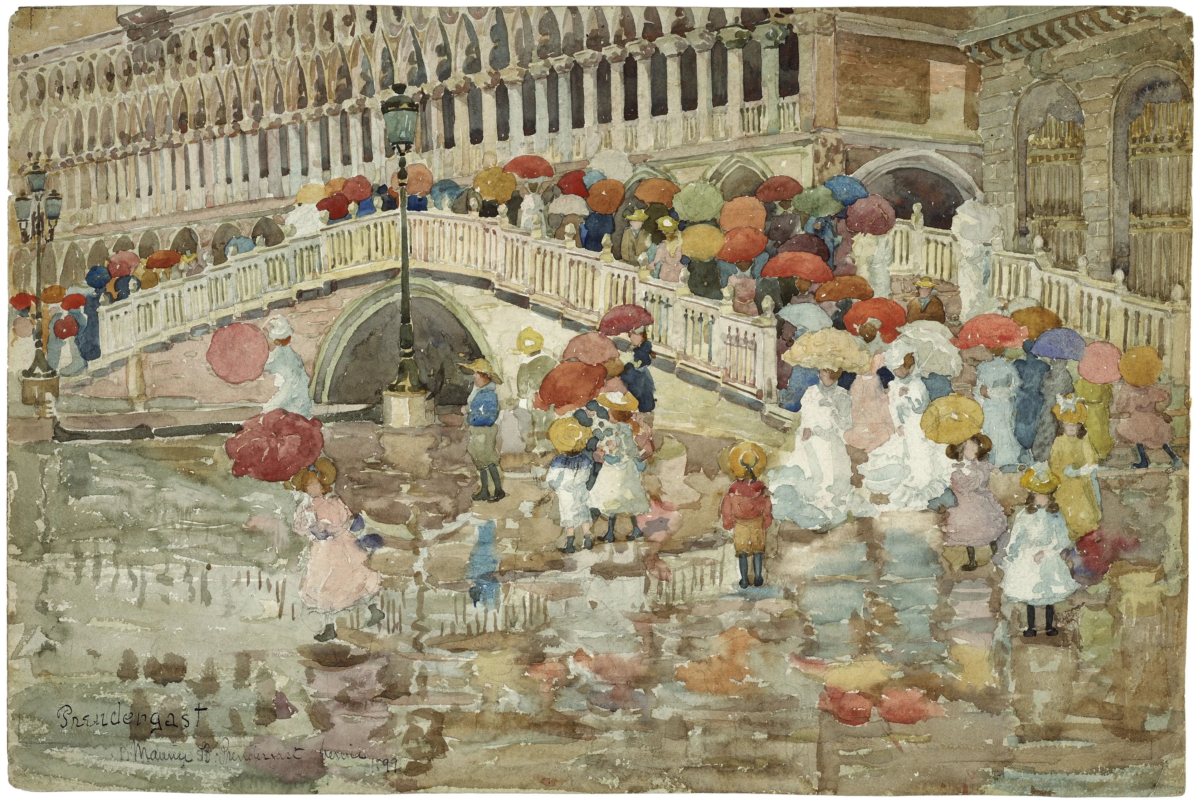 Umbrellas in the Rain by Maurice Prendergast